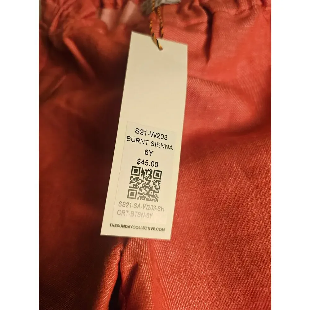 Sunday Collective Linen/Cotton Blend Paper Bag Shorts
